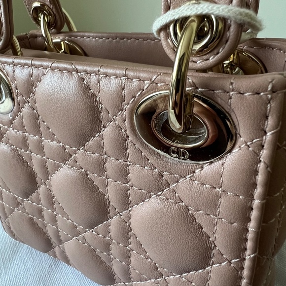 Lady Dior Micro Cannage Quilt Lambskin Bag - Picture 7 of 11